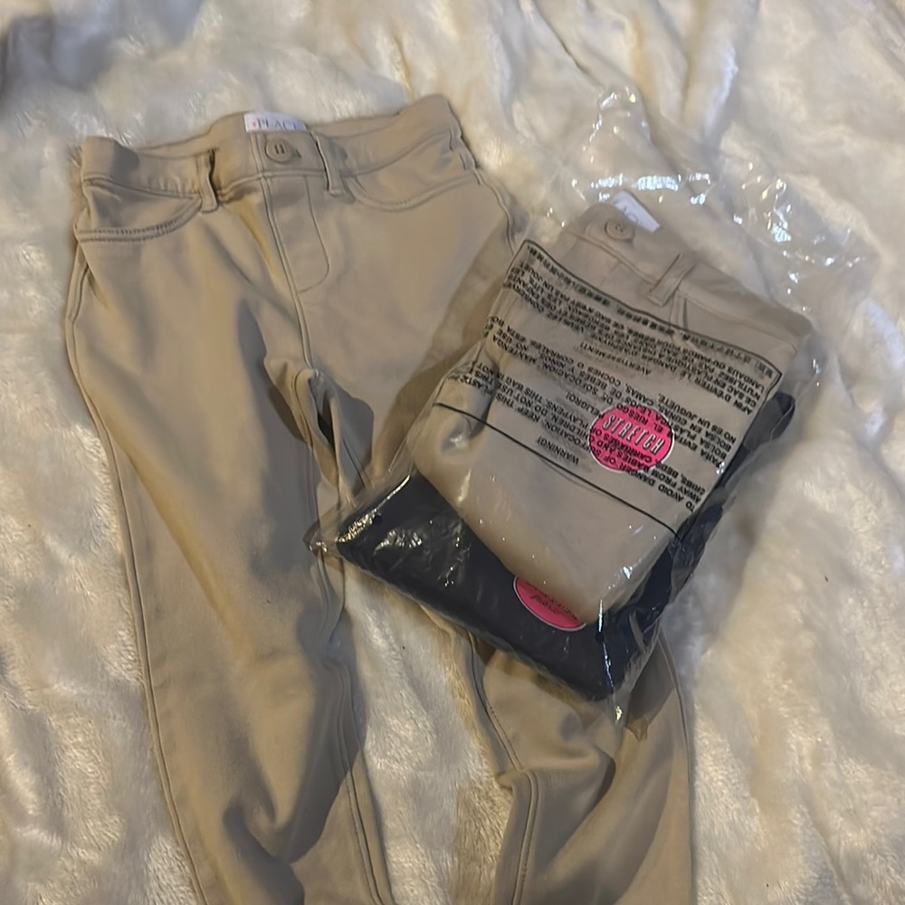 Kids UNIFORM FOR SCHOOL PANTS BEIGE AND NAVY PANTS STRETCH